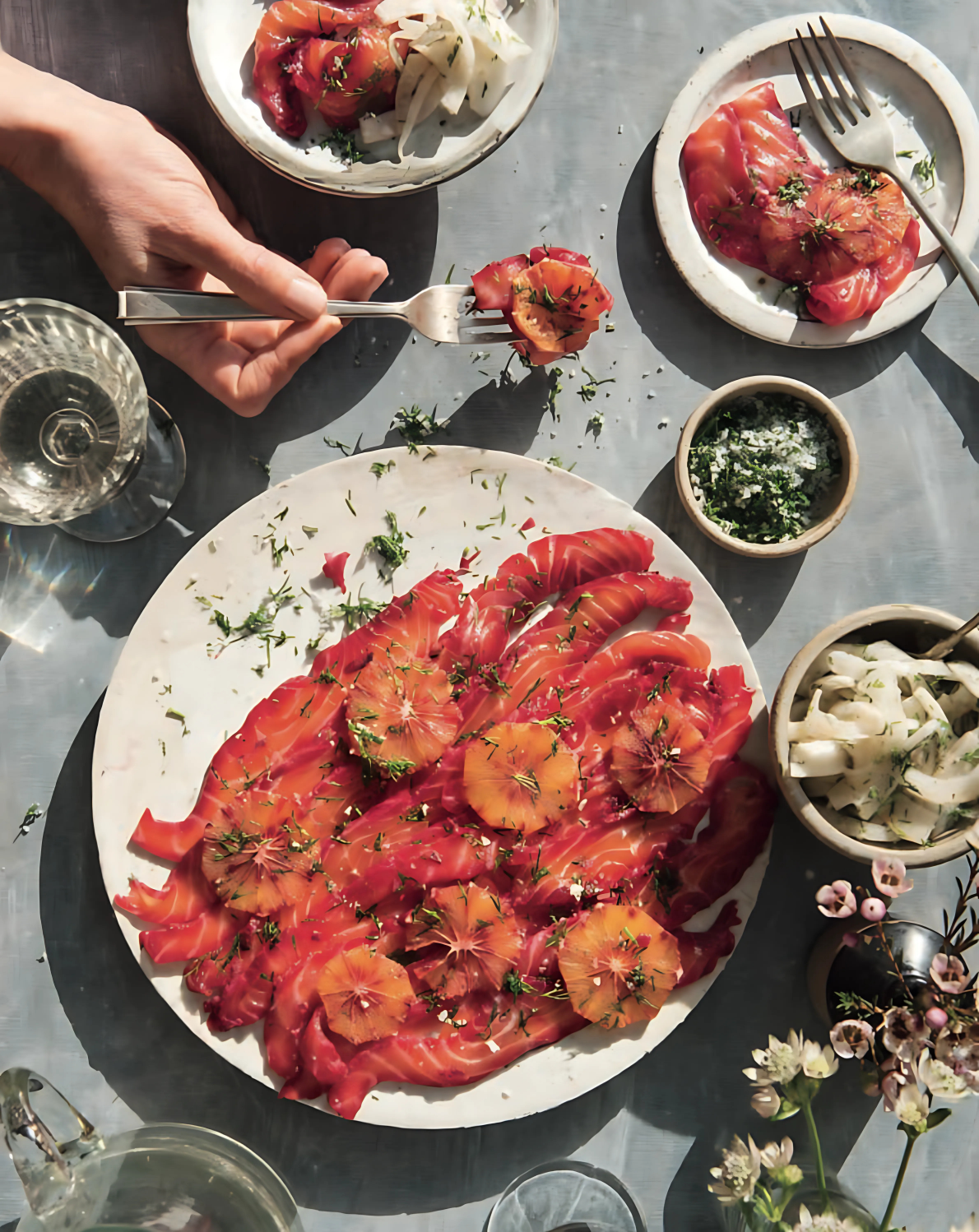 Beetroot, Blood Orange & Pomegranate Salmon Gravlax