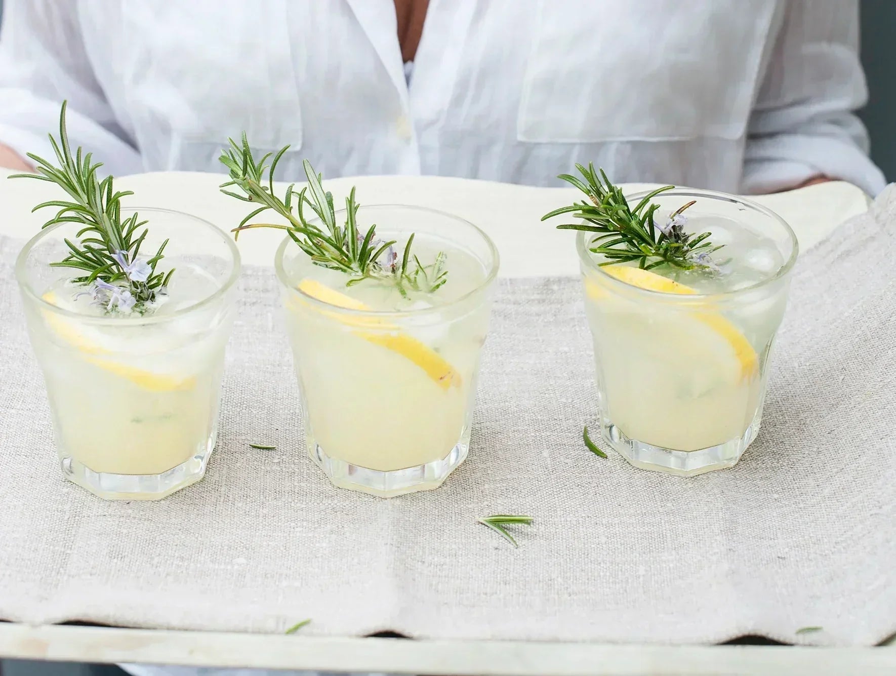 Rosemary and Lemon Gin Sodas
