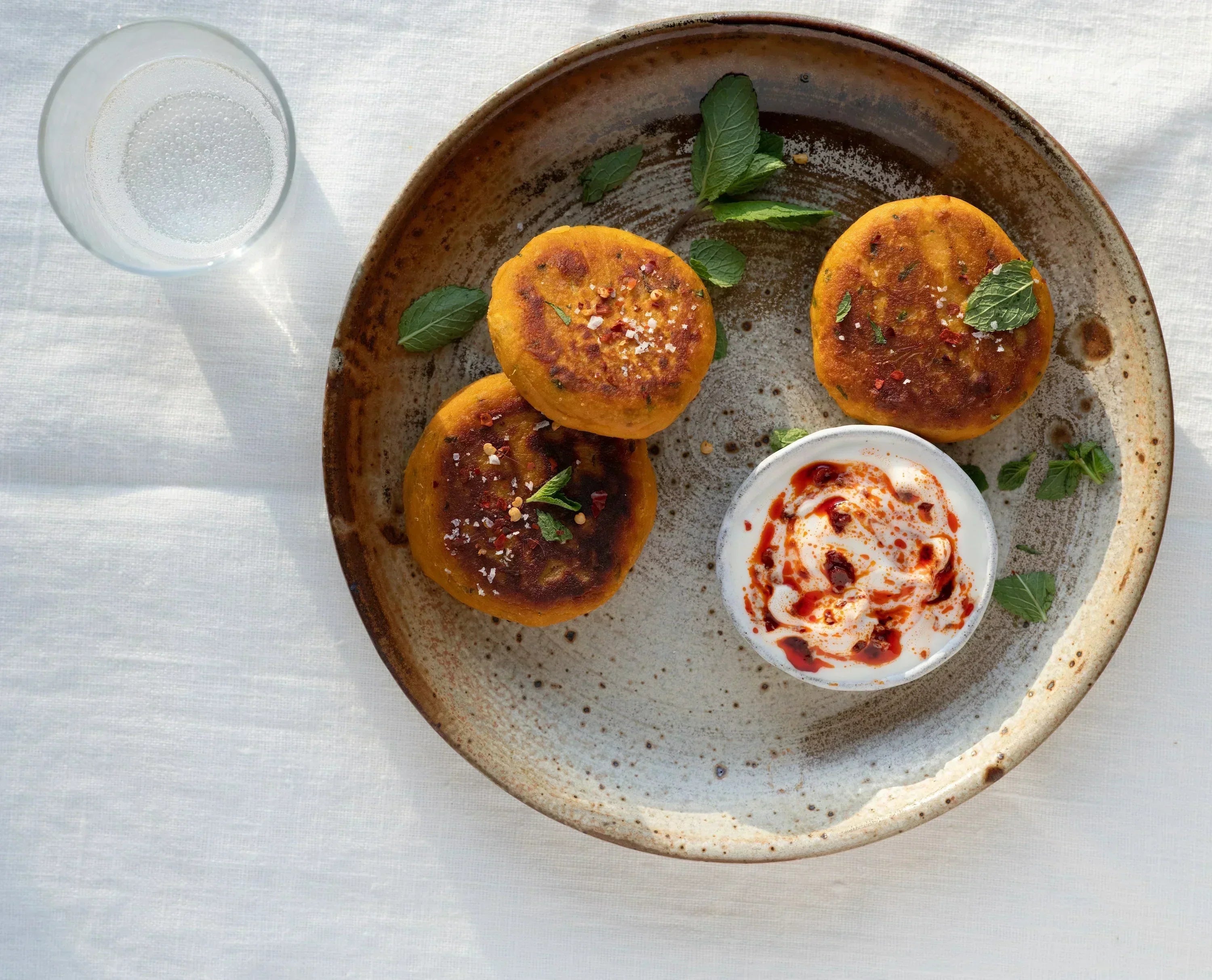 Sweet Potato Falafel with Harissa Dip