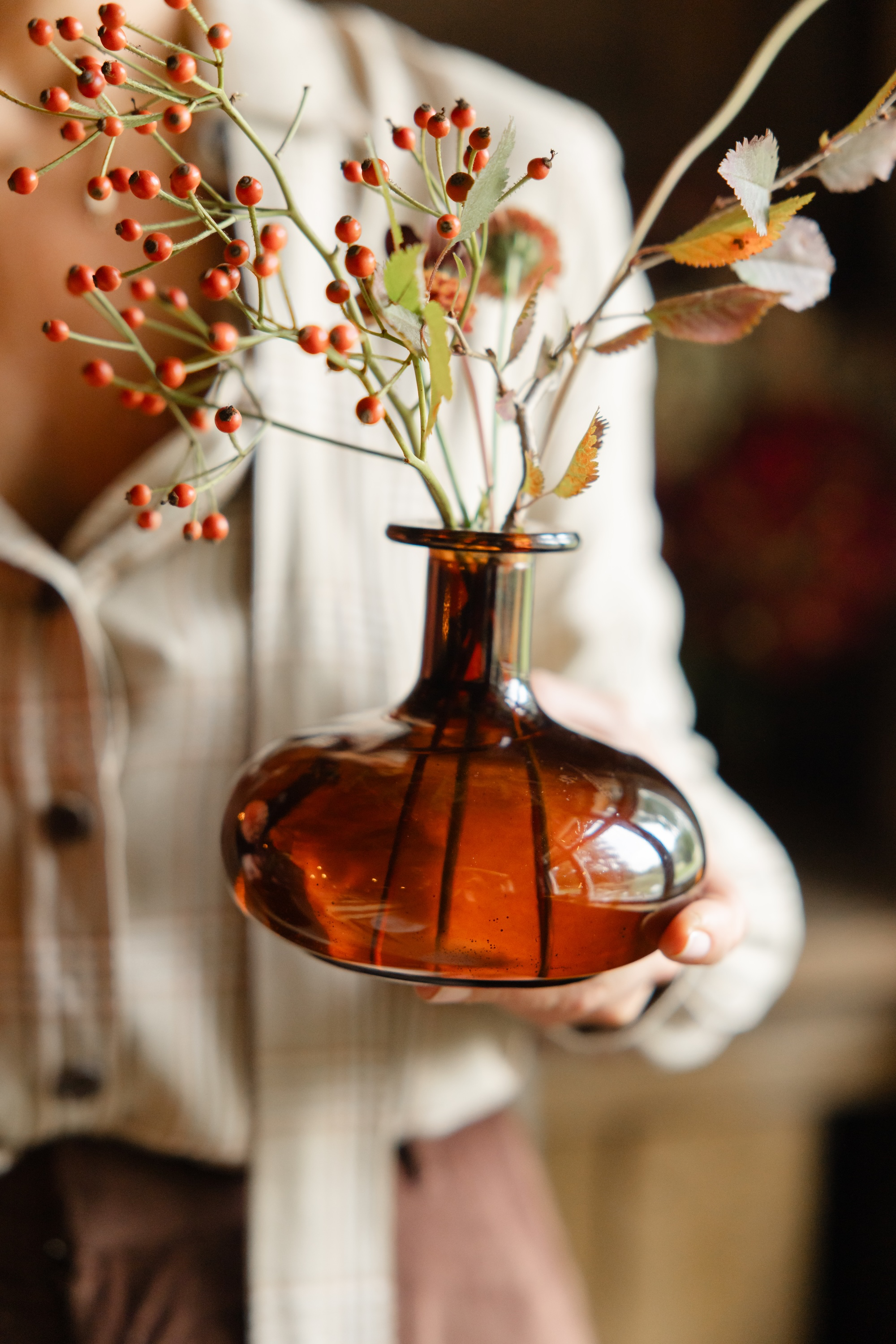 Burnt Caramel Vase Trio