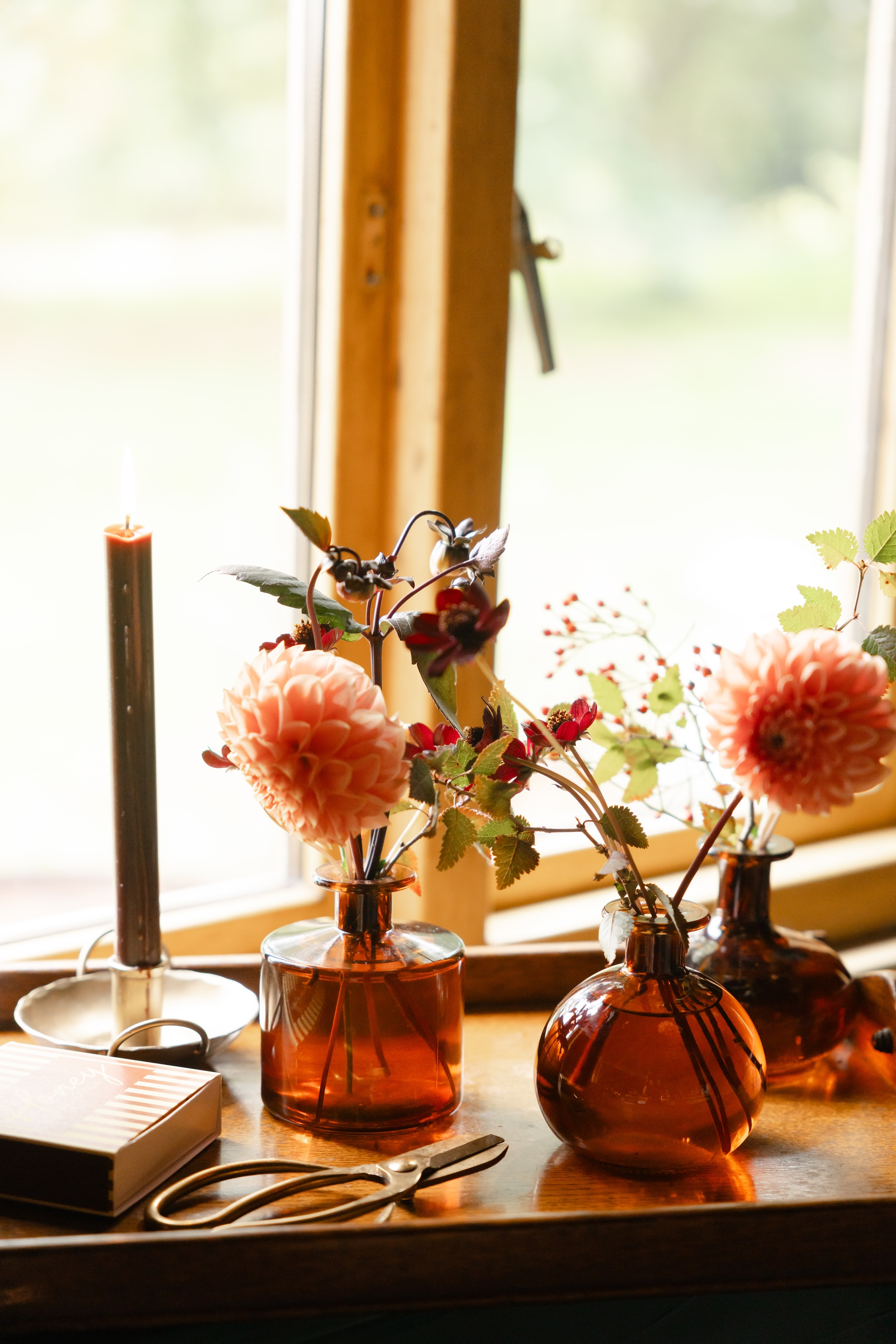 Burnt Caramel Vase Trio