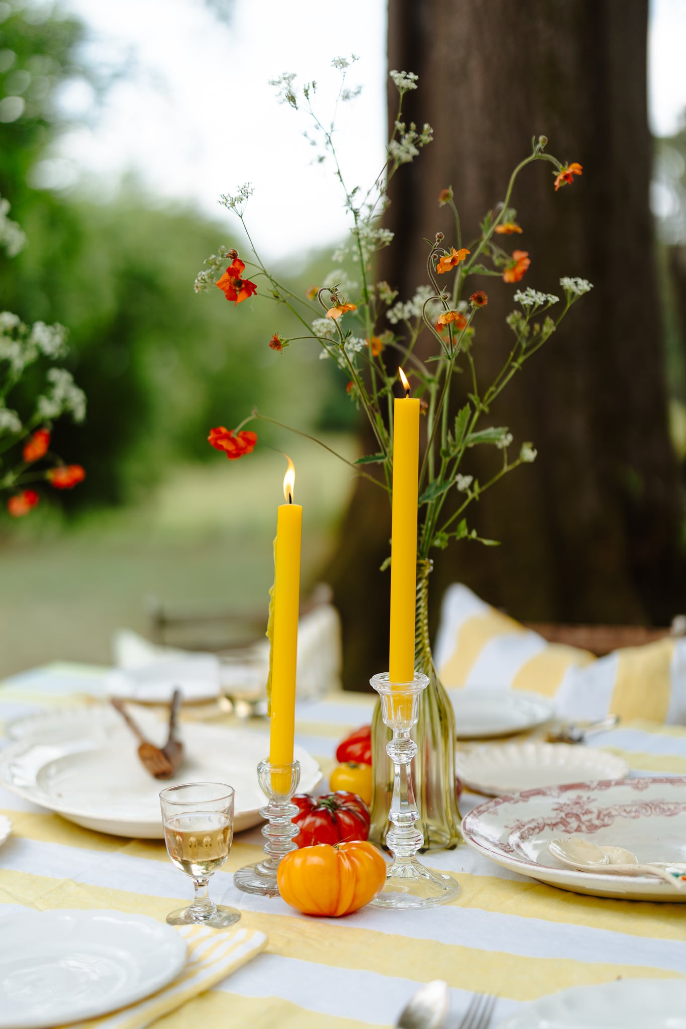 Yellow Dining Candles