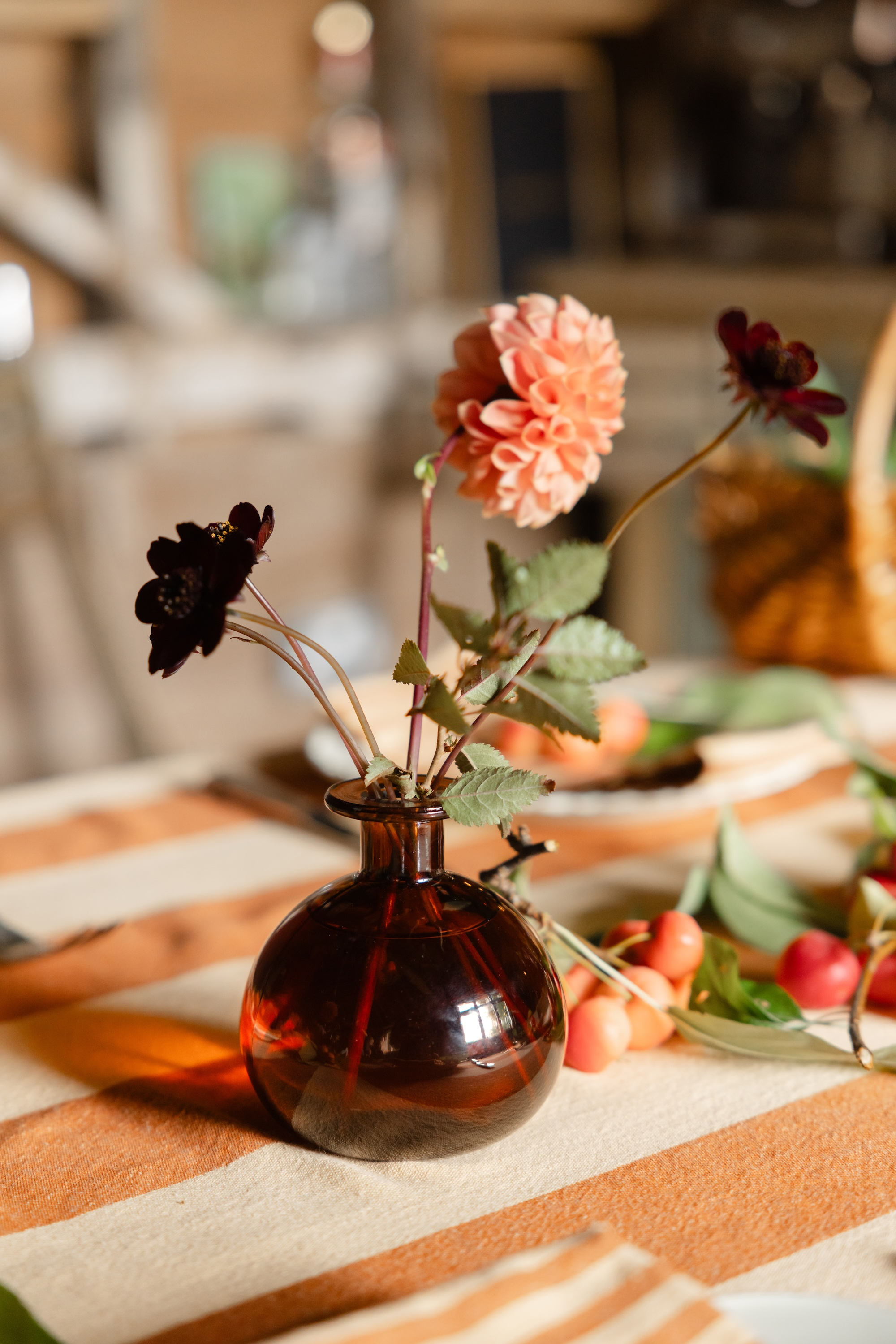 Burnt Caramel Vase Trio