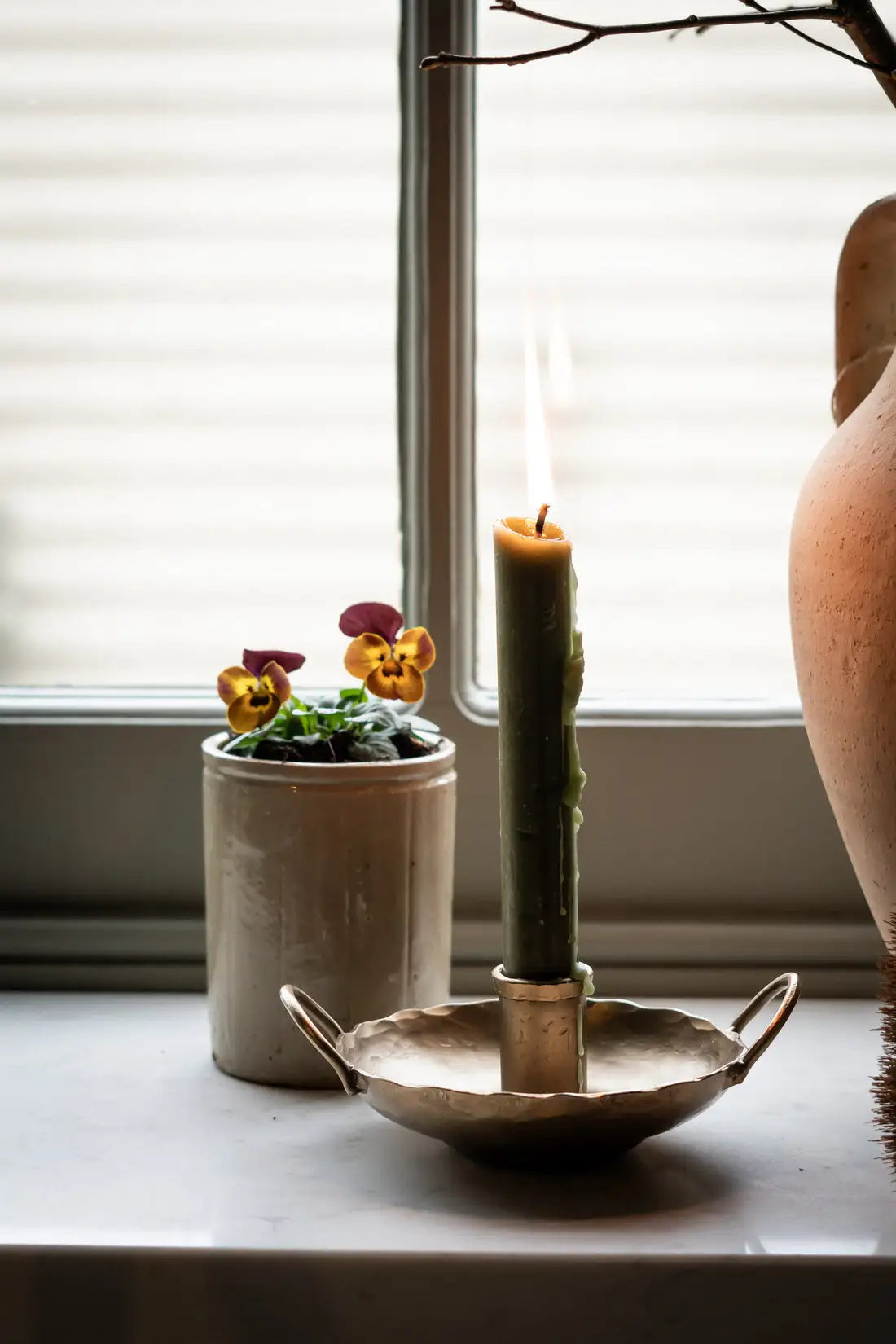 Brass Candle Holder with Handles